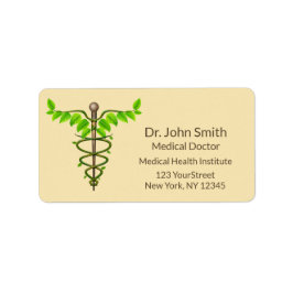 Etiqueta Caducto médico alternativo Verde deja beige