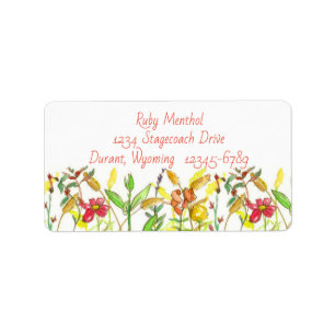 Etiqueta Cae Wildflowers Naranja Snapdragons Foxtail