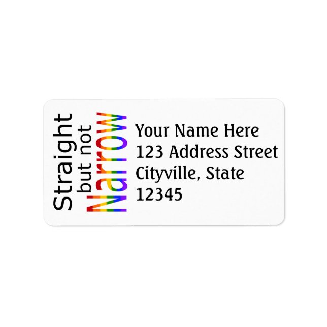 Etiqueta Caer recto pero no estrecho (texto negro) (Frente)