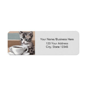Etiqueta Café con sabor a gatito