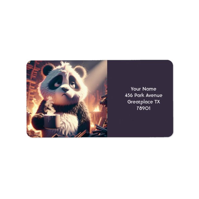 Etiqueta Café Fantasy Cute Panda Cup (Frente)