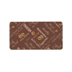 Etiqueta Café Granos Cappuccino Lover Mocha Blanca Llanta