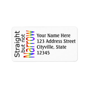 Etiqueta Caída recta pero no estrecha (texto negro)