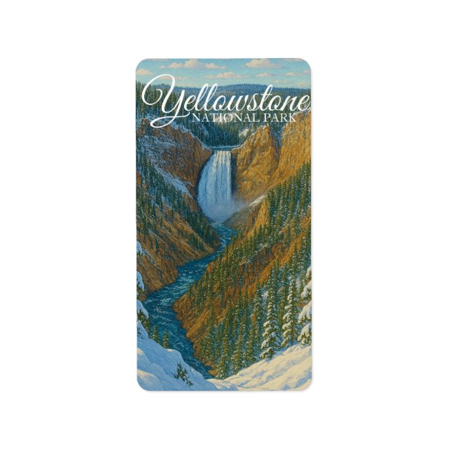 ETIQUETA CAÍDAS INFERIORES, PARQUE NACIONAL YELLOWSTONE (Frente)