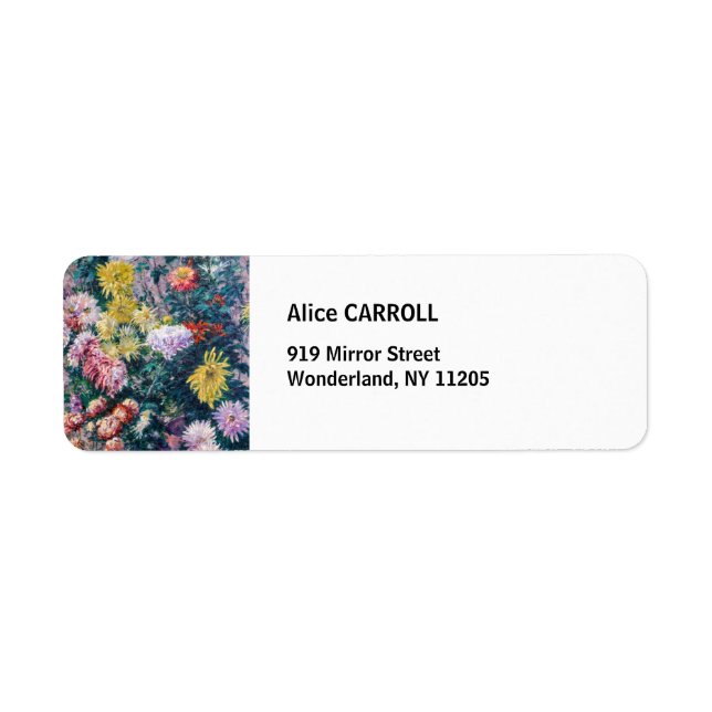 Etiqueta Caillebotte - Crisantemo blanco y amarillo (Frente)