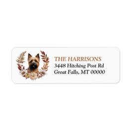 Etiqueta Cairn Terrier Dog Otumn Wreath