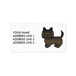 Etiqueta Cairn Terrier Marrón Oscuro con Text Personalizado