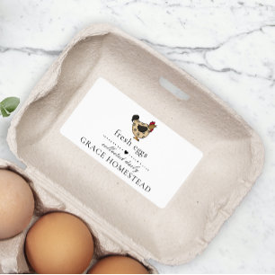 Etiqueta Caja de huevos de granja vintage linda