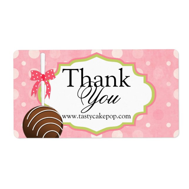 Etiqueta Cake Pops Bakery Gracias (Frente)
