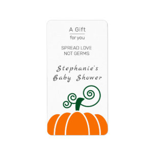 Etiqueta Calabaza Baby Shower Difundir amor no gérmenes