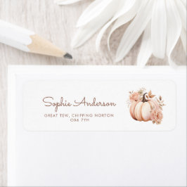 Etiqueta Calabaza Boho Floral