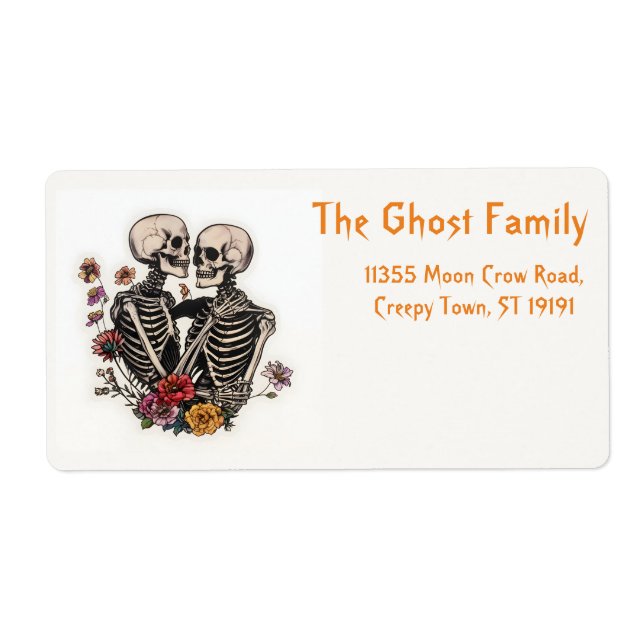 Etiqueta Calabaza de fantasmas de Halloween personalizada (Frente)