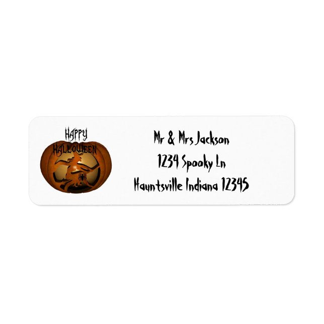 Etiqueta Calabaza de Halloween (Frente)