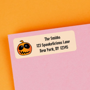 Etiqueta Calabaza de Halloween Naranja Cuto de Guay