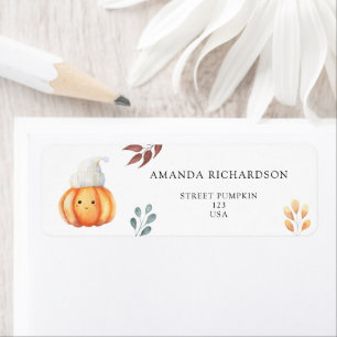 Etiqueta Calabaza de otoño en sombrero