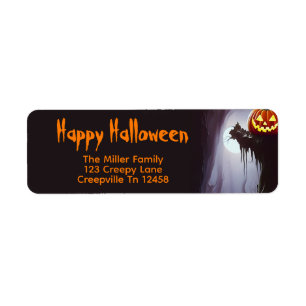 Etiqueta Calabaza feliz de Halloween