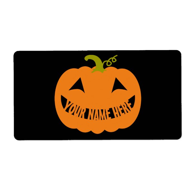 Etiqueta Calabaza personalizada de Halloween (Frente)