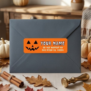 Etiqueta Calabaza Personalizada de Halloween con tu Nombre