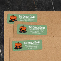 Calabaza tallada Black Bow-Tie Halloween verde