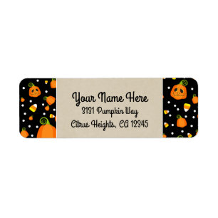 Etiqueta Calabazas de Halloween Fiesta caprichosa Kraft