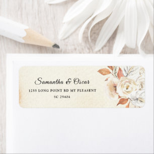 Etiqueta Calabazas y flores rusticas otoñales 