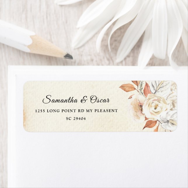 Etiqueta Calabazas y flores rusticas otoñales  (In situ)