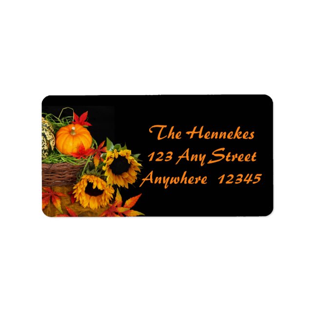 Etiqueta Calabazas y girasoles (Frente)