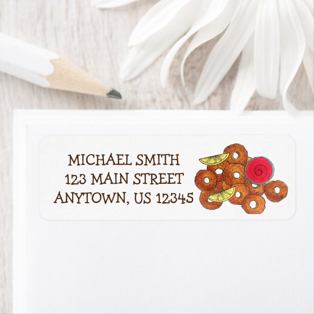 Etiqueta Calamari frito canta comida italiana apetitoso (In situ)