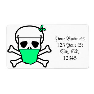 Etiqueta Calavera Con Máscara Thunder_Cove