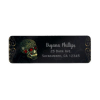 Calavera de Araña Joyada y Rosas Fiesta Glam Gótic