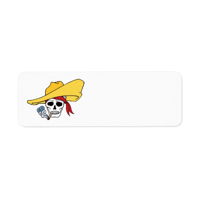 Etiqueta Calavera de humo de Halloween con Personalizado de (Frente)