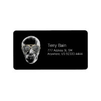 Calcular el cráneo vintage con gafas de sol