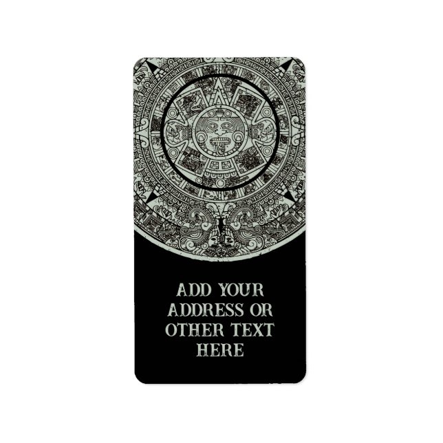 Etiqueta Calendario maya 1 azteca mexicano de soles aztecos