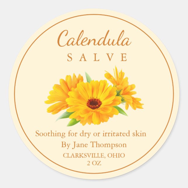 Etiqueta Calendula Salve / Balm (Anverso)