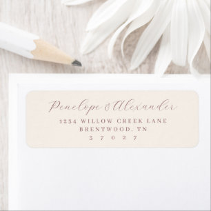 Etiqueta Caligrafía beige elegante