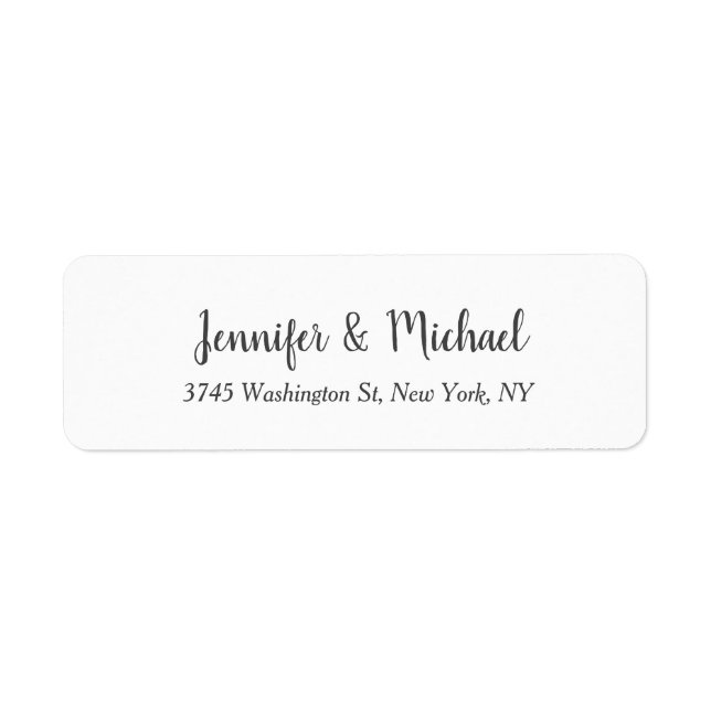 Etiqueta Caligrafía Boda clásica única (Frente)