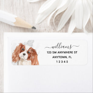 Etiqueta Caligrafía Cavalier King Charles Spaniel Dog