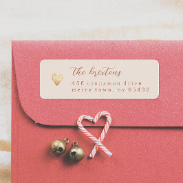 Etiqueta Caligrafía de crema de oro minimalista