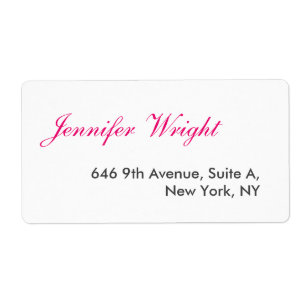 Etiqueta caligrafía de moda dirección de nombre minimalista