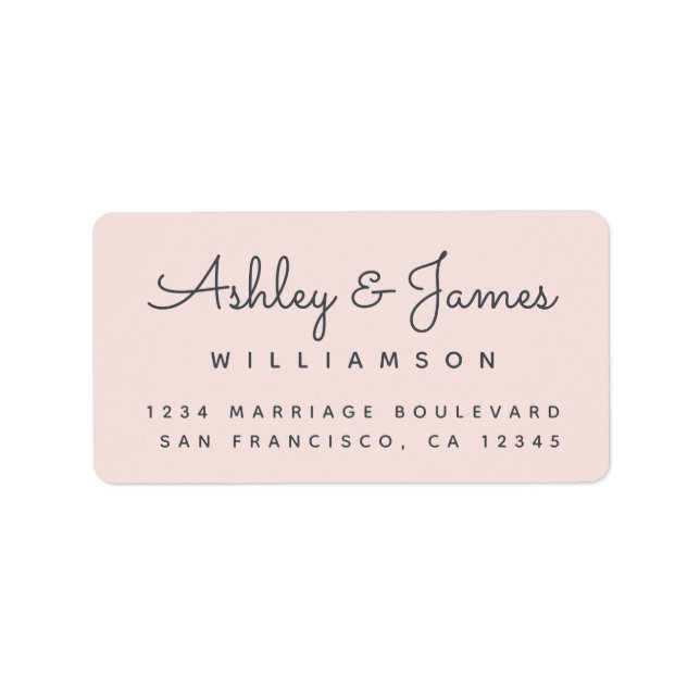 Etiqueta Caligrafía de moda Nombres Dirección de devolución (Frente)