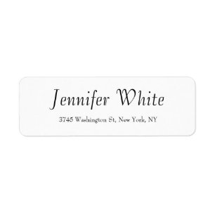 Etiqueta Caligrafía Elegante Negro y Blanco Minimalista