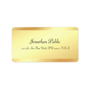 Etiqueta Caligrafía moderna Nombre Elegant Gold Profesional