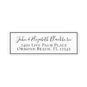 Etiqueta Caligrafía moderna personalizada de dirección de d