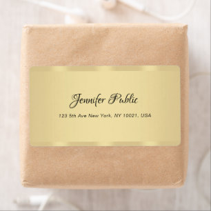 Etiqueta Caligrafía Nombre guión moderno Faux Gold