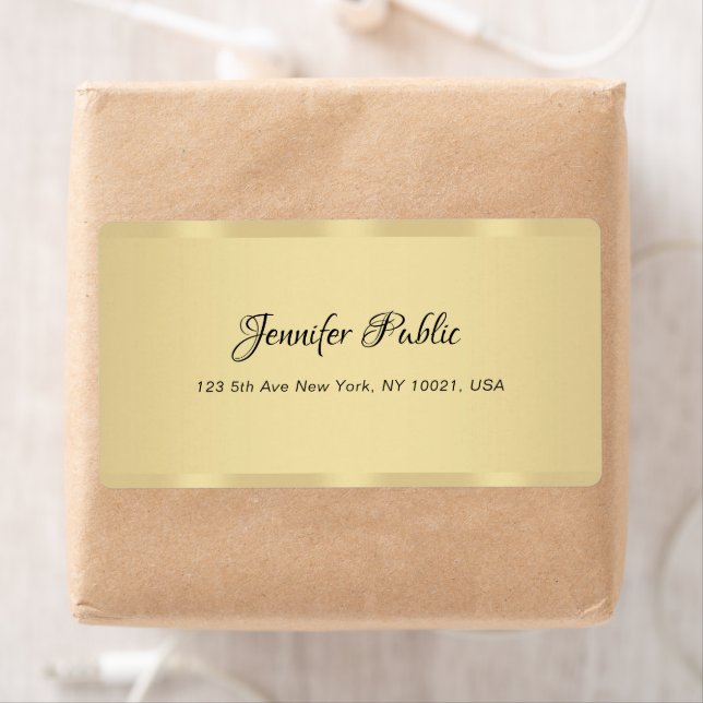 Etiqueta Caligrafía Nombre guión moderno Faux Gold (In situ)