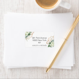 Etiqueta Caligrafía simple Boda floral de vegetación rústic