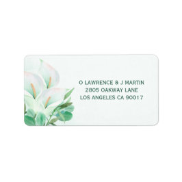 Etiqueta Calla Blanca Lilly Elegante acuarela