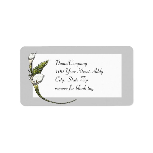 Etiqueta Calla Lilies (Frente)