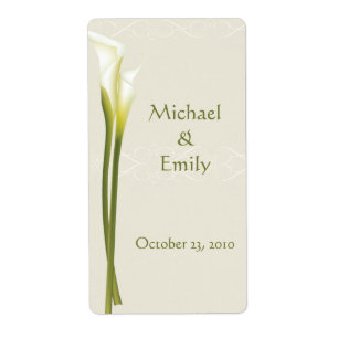 Etiqueta Calla Lily Wedding Favor Labels