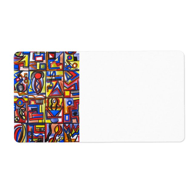 Etiqueta Calle Urbana Arte Geométrico de Bauhaus Dos-Modern (Frente)